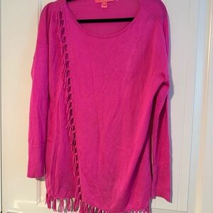 Lilly Pulitzer Pink Fringe Sweater
